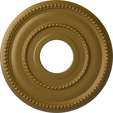 Ekena Millwork Valeriano Ceiling Medallion (Fits Canopies up to 6 1/4"), 12 1/8"OD x 3 5/8"ID x 3/4"P, Gold CM12VAGLS